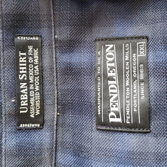 ❌SOLD❌Vintage Pendleton Woolen Blue Plaid Button Down Shirt - Picture 14 of 15